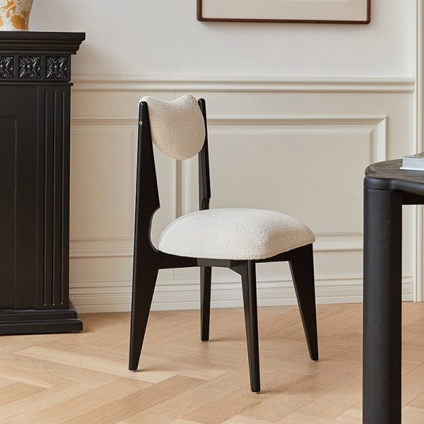 Modern Minimalist Square Wood Velvet Dining Chair Backrest Armless For Dining Room - Image 15