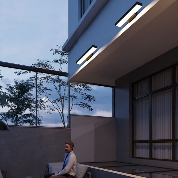 Modern Minimalist Rectangular Flat LED Sensor Outdoor Waterproof Wall Sconce Lamp - Image 21