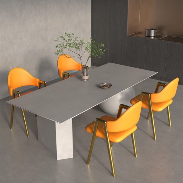 Contemporary Luxury Square Leather Upholstered Dining Chair Backrest Armrest For Dining Room - Image 22