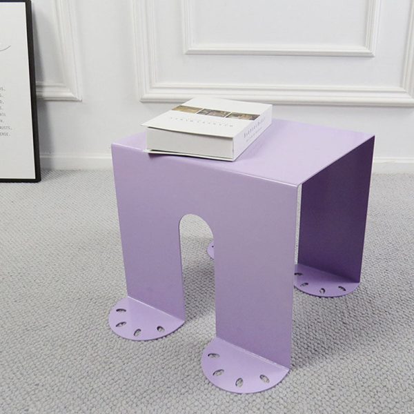 Modern Minimalist Square Table Top Cold Rolled Plate Side Table 4-Leg For Living Room - Image 16