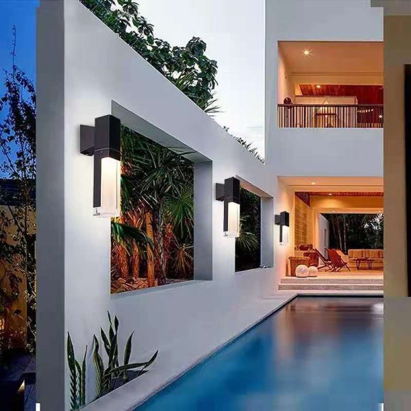 Outdoor Modern Waterproof Rectangular Column LED Wall Sconce Lamp - Image 8