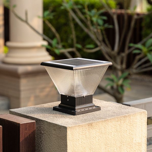 Contemporary Industrial Aluminum Acrylic Round Waterproof LED Outdoor Post Light For Garden - Image 11