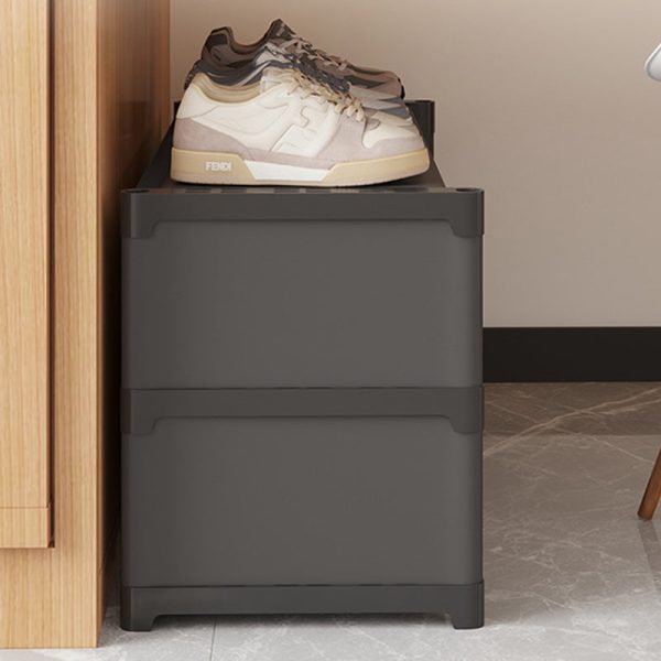 Modern Simplicity Rectangular Plastic Shoe Storage 3-Tier For Entryways - Image 6