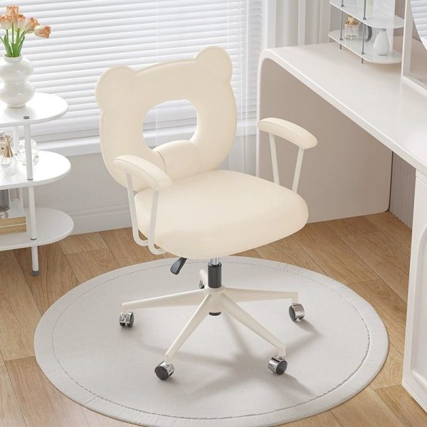 Contemporary Nordic Leather Steel Iron Sponge Bear Square Desk Chair Backrest Armrest Adjustable For Home Office - Image 10