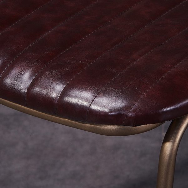 Contemporary Luxury Square PU Leather Upholstered Metal Frame Dining Chair Backrest Armless For Dining Room - Image 8