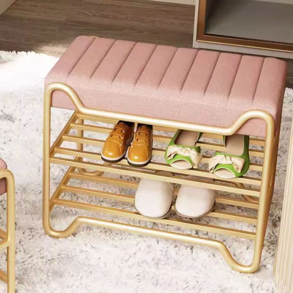 Modern Luxury Upholstered Rectangular Technology Cloth Sponge Portable Footstool Backless Armless For Entryways - Image 17