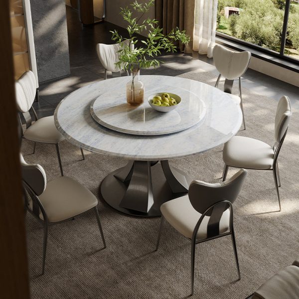 Modern Luxury Curved Microfiber Leather Metal Frame Dining Chair Backrest For Dining Room - Image 7