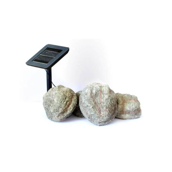 Simulation Stone Shape Resin 4-Light Solar Outdoor Light - Image 8