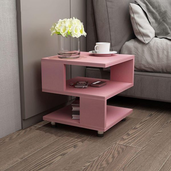 Contemporary Creative Square Cube Plate Side Table 3-Tier For Bedside - Image 2