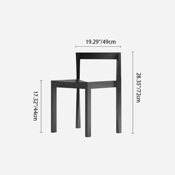Modern Minimalist Rectangular Wood Chair Backrest Armless For Living Room - Image 4