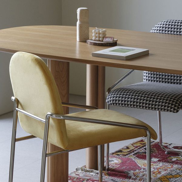 Contemporary Nordic Square Velvet Stainless Steel Chair Backrest Armrest For Living Room - Image 3