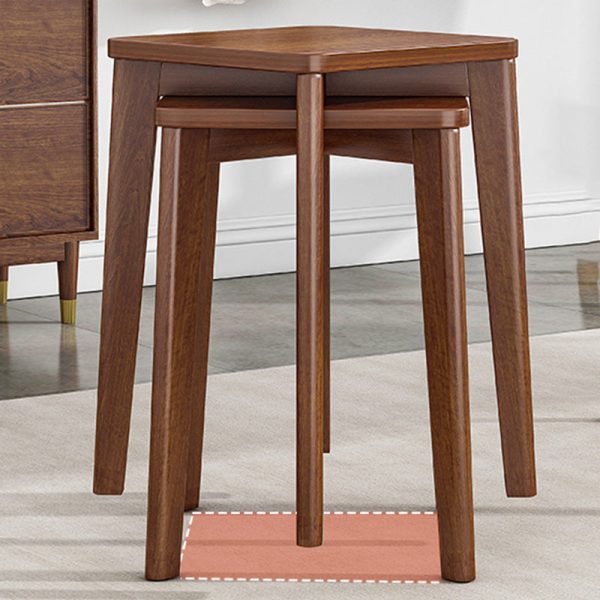 Traditional Chinese Solid Wood Square Stackable Low Stool Backless For Living Room - Image 13