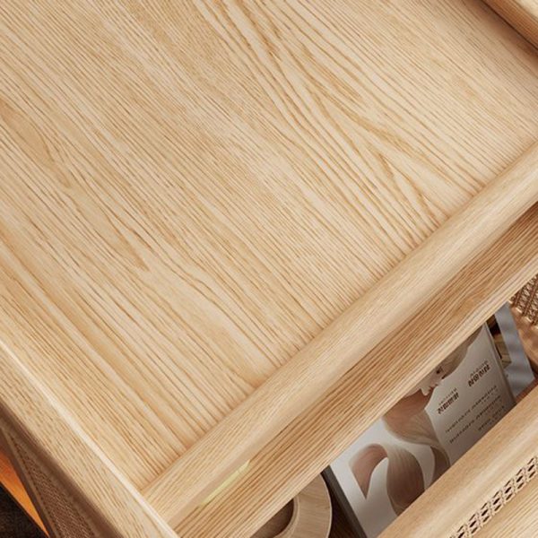 Contemporary Retro Solid Wood Movable Multifunctional Storage End Table 3-Tier For Living Room - Image 8