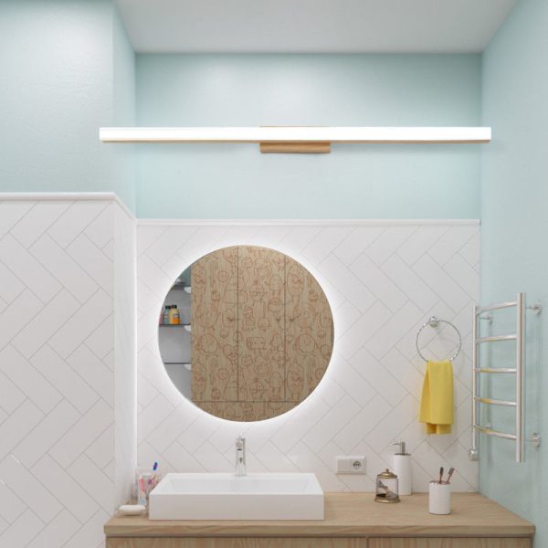 Nordic Minimalist Wooden Long Strip Vanity Light LED Wall Sconce Lamp - Image 2