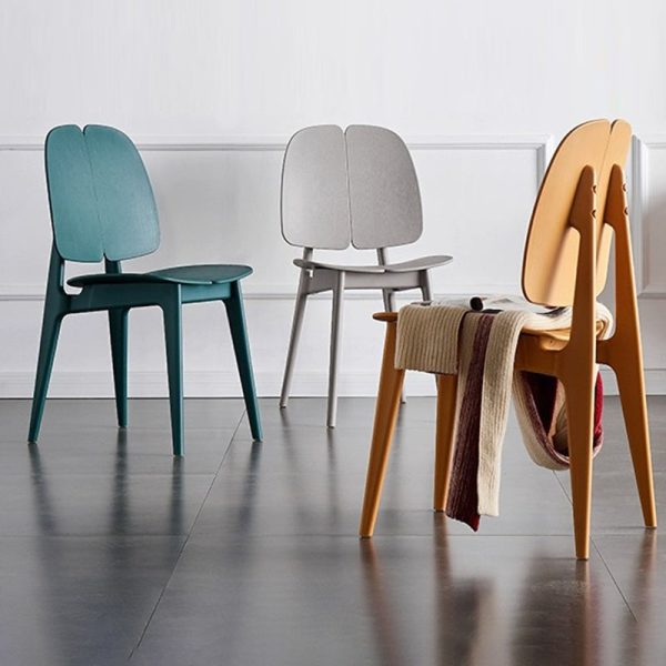 Modern Minimalist Square Frame PP Plastic Dining Chair Backrest For Dining Room - Image 2
