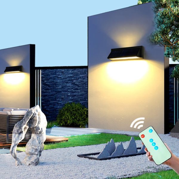 Outdoor Solar Waterproof Rectangular Slant LED Patio Wall Sconce Lamp - Image 15