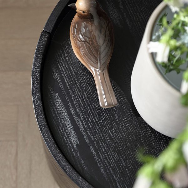 Modern Minimalist Round Cylinder Wood Nightstand 1-Drawer For Bedroom - Image 11