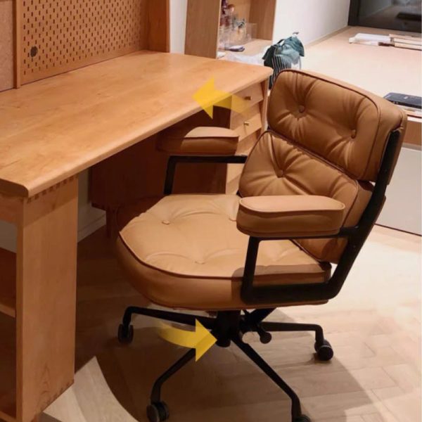 Modern Luxury Square PU Leather High Density Sponge Carbon Steel Desk Chair Backrest Armrest For Home Office - Image 11