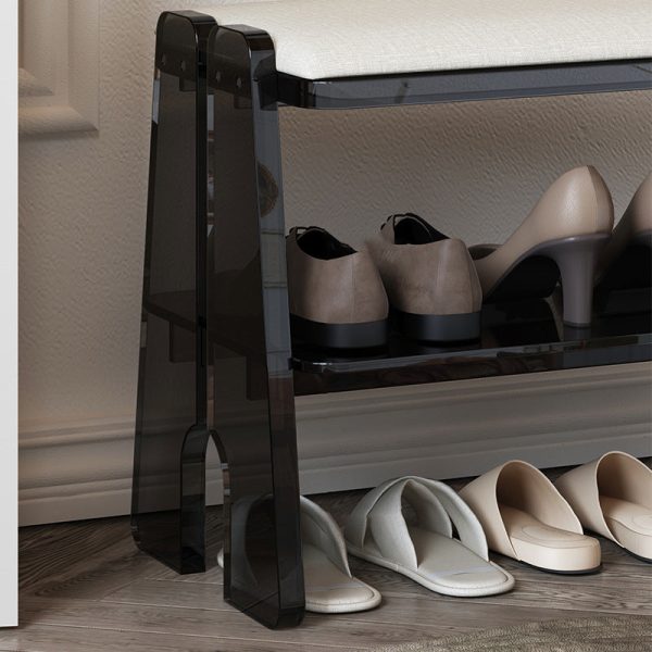 Modern Minimalist Long Rectangle Cotton Linen Acrylic Shoe Storage 2/3 Tier For Entryways - Image 6
