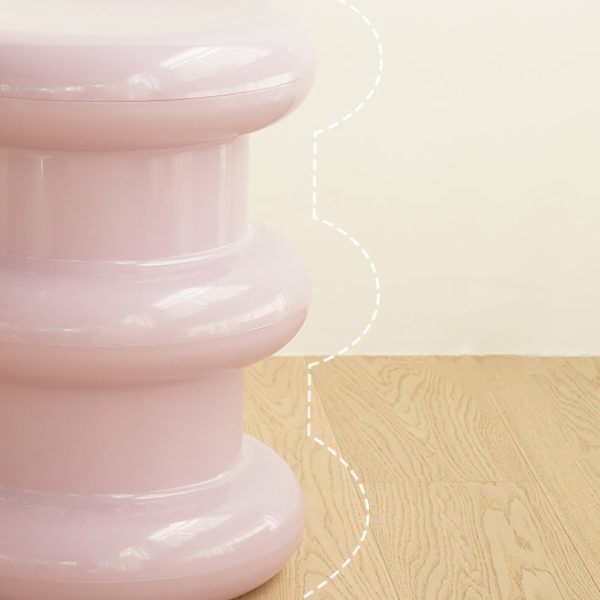 Modern Minimalist Cylindrical Plastic End Table For Living Room - Image 7