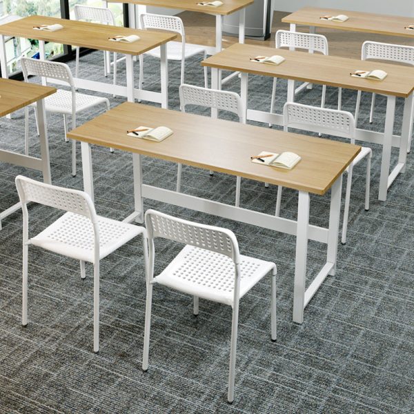 Modern Minimalist Square Plastic Iron Multi-Holes Dining Chair Backrest For Dining Room - Image 2