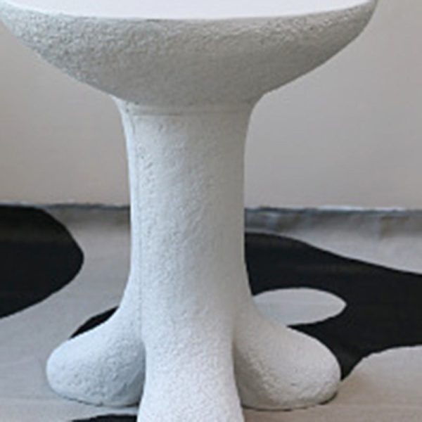 Modern Art Deco Sausage Legs Round Tabletop Magnesium Oxide Side Table 3-Leg For Living Room - Image 6