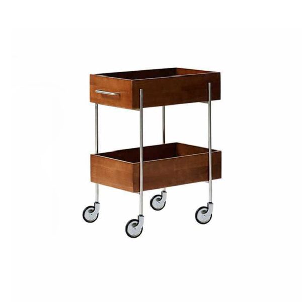 Contemporary Retro Rectangular Wood Stainless Steel Side Table 2-Tier Movable For Living Room - Image 12