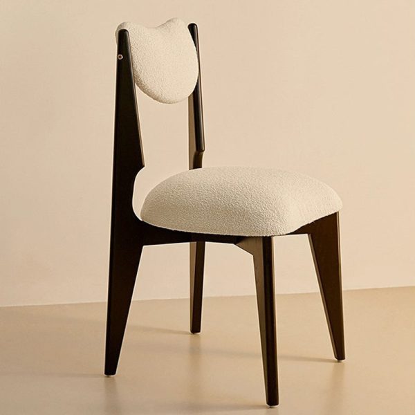 Contemporary Nordic Ash Wood Velvet Metal Sponge Square Crescent Dining Chair Backrest Armless For Dining Room - Image 11