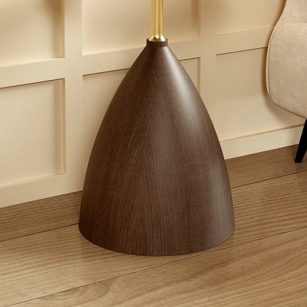 Modern Minimalist Round Cone Base Glass Carbon Steel End Table For Living Room - Image 5