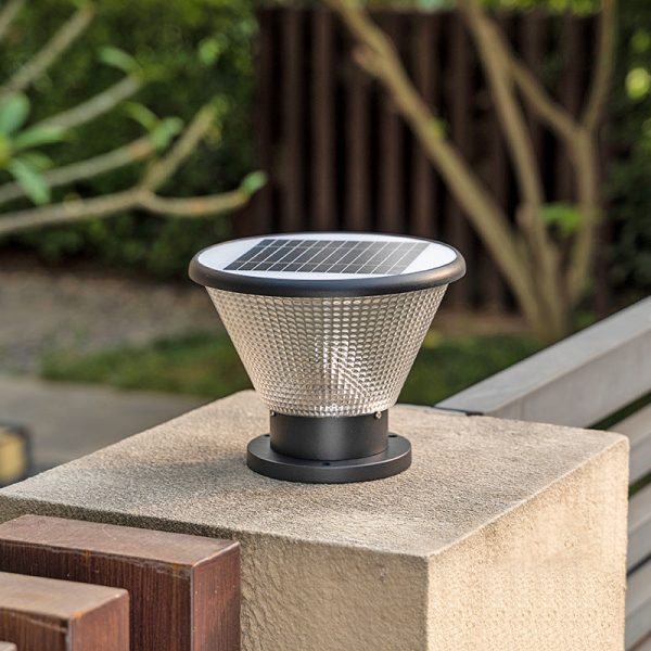 Modern Simplicity Solar Square Round Aluminum Acrylic LED Post Head Light For Garden - Image 15