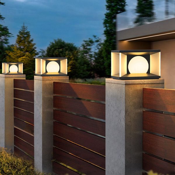 Simple Patio Solar Post Head Light Square LED Outdoor Landscape Light - Image 17
