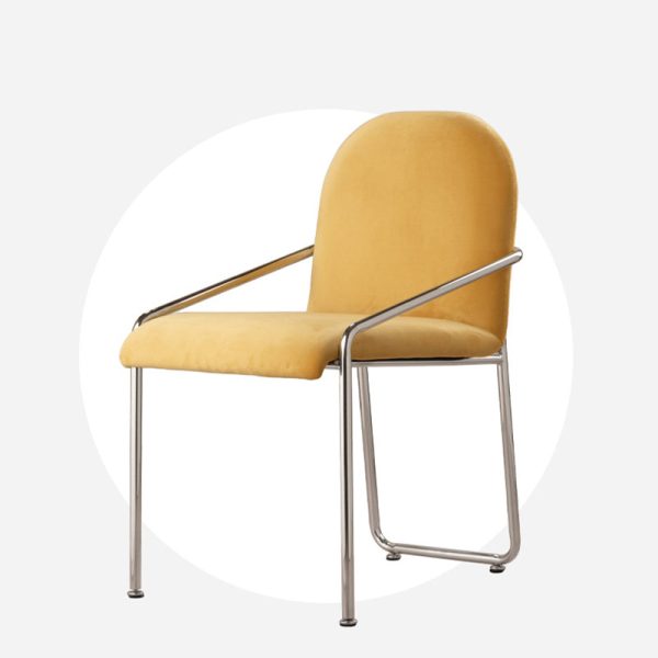 Contemporary Nordic Square Velvet Stainless Steel Chair Backrest Armrest For Living Room - Image 17