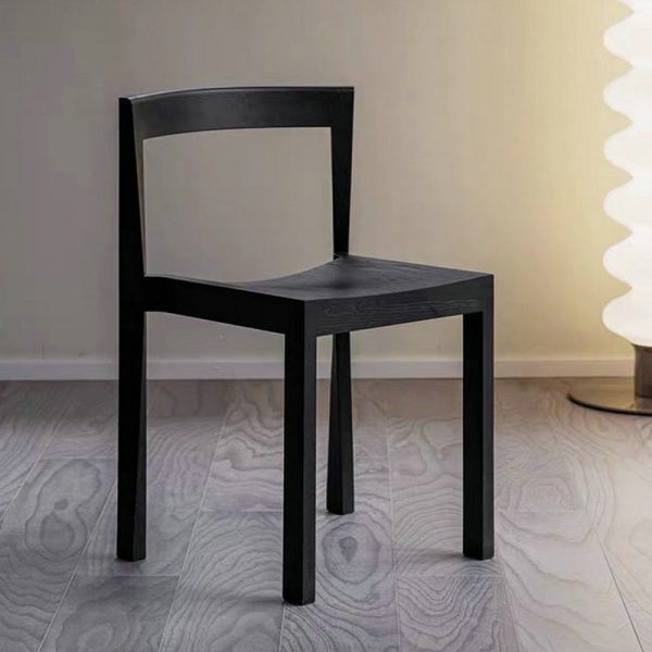 Modern Minimalist Rectangular Wood Chair Backrest Armless For Living Room - Image 7