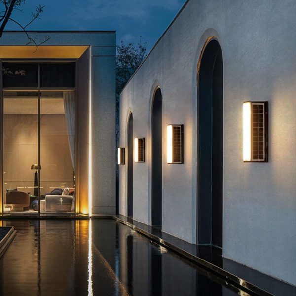 Modern Long Acrylic Solar LED Waterproof Outdoor Garden Wall Light - Image 8