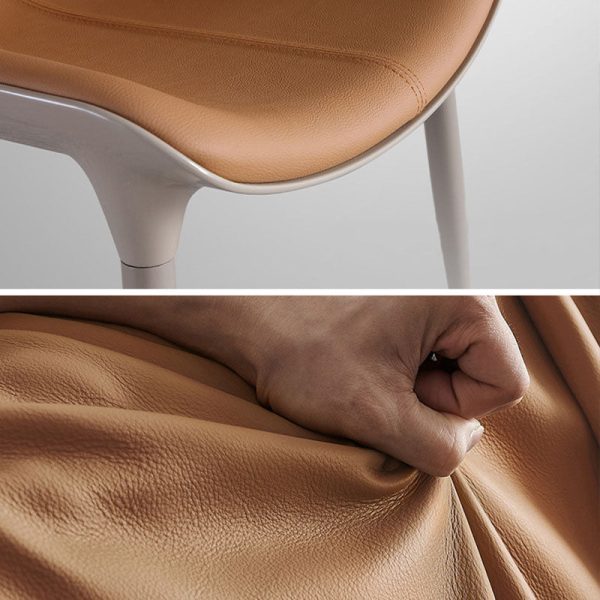 Modern Simplicity Cowhide Steel Sponge Square Curved Dinining Chair Backrest For Dining Room - Image 9
