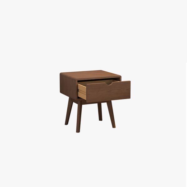 Modern Simplicity Square Cubic Rectangular Rubber Wood Nightstand 1/2 Drawer For Bedside - Image 34