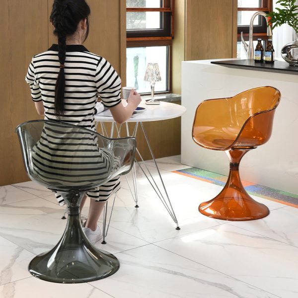 Contemporary Nordic Acrylic Plastics Arc Design Dining Chair Backrest For Dining Room - Image 21
