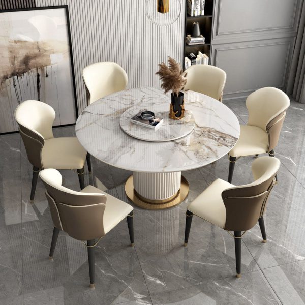 Contemporary Luxury Leather Wood Legs Stainless Steel Decor Dining Chair Backrest For Dining Room - Image 11