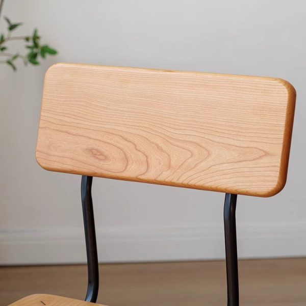 Traditional Vintage Square Cherry Wood Dining Chair Backrest For Dining Room - Image 8