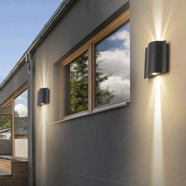 Modern Wave Aluminum Waterproof LED Outdoor Wall Sconce Lamp - Image 2