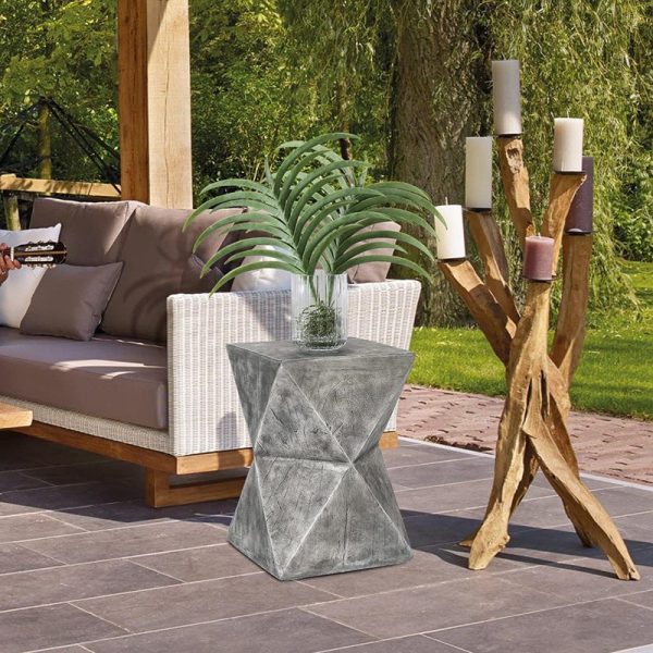 Contemporary Nordic Square Hexagonal Magnesium Oxide End Table For Living Room - Image 3