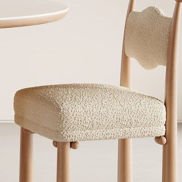 Modern Simplicity Vertical Square Frame Solid Wood Lambswoll Dining Chair Backrest For Dining Room - Image 10