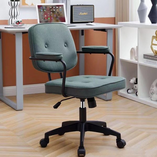 Contemporary Scandinavian Fabric Wood Sponge SGS Steel Nylon Square Desk Chair Backrest Armrest Adjustable For Home Office - Image 12