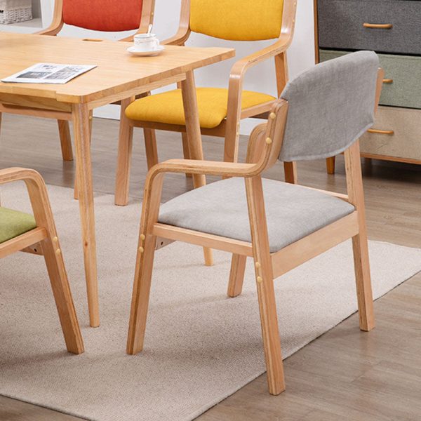 Modern Simplicity Fabric Wood Sponge Square Dining Chair Backrest Armrest For Dining Room - Image 14