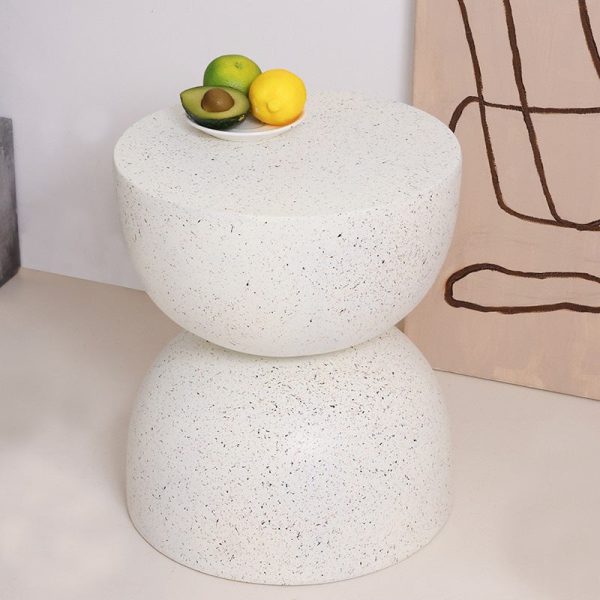 Contemporary Nordic Round Magnesium Oxide End Table For Living Room - Image 2