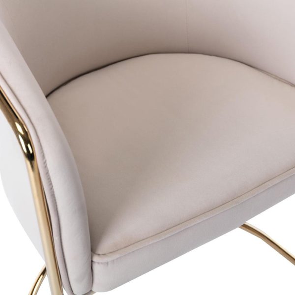 Modern Luxury Half Round Curved Leather Metal Frame Dining Chair Backrest Armrest For Dining Room - Image 5