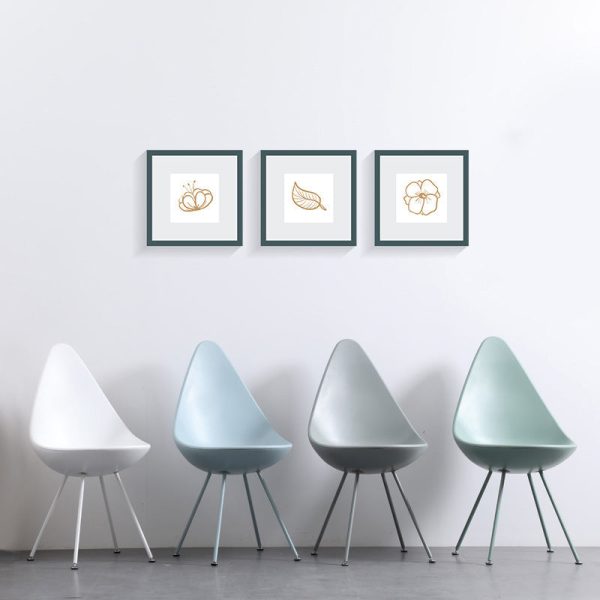 Contemporary Creative Water Drop Shape Plastic Dining Chair Backrest For Dining Room - Image 14