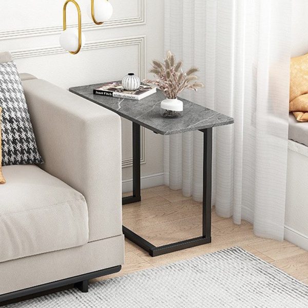 Contemporary Scandinavian Rectangular Tabletop Stainless Steel Plate Side Table 4-Leg For Living Room - Image 13