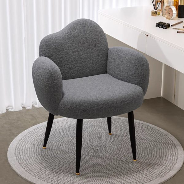 Contemporary Scandinavian Cloud Design Lambswool Vanity Stool Backrest Armrest For Bedroom - Image 7