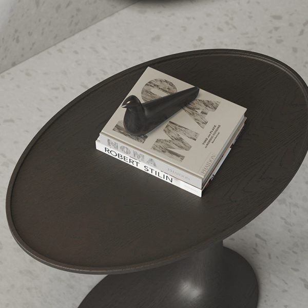 Modern Minimalist Oval Solid Wood End Table For Living Room - Image 6
